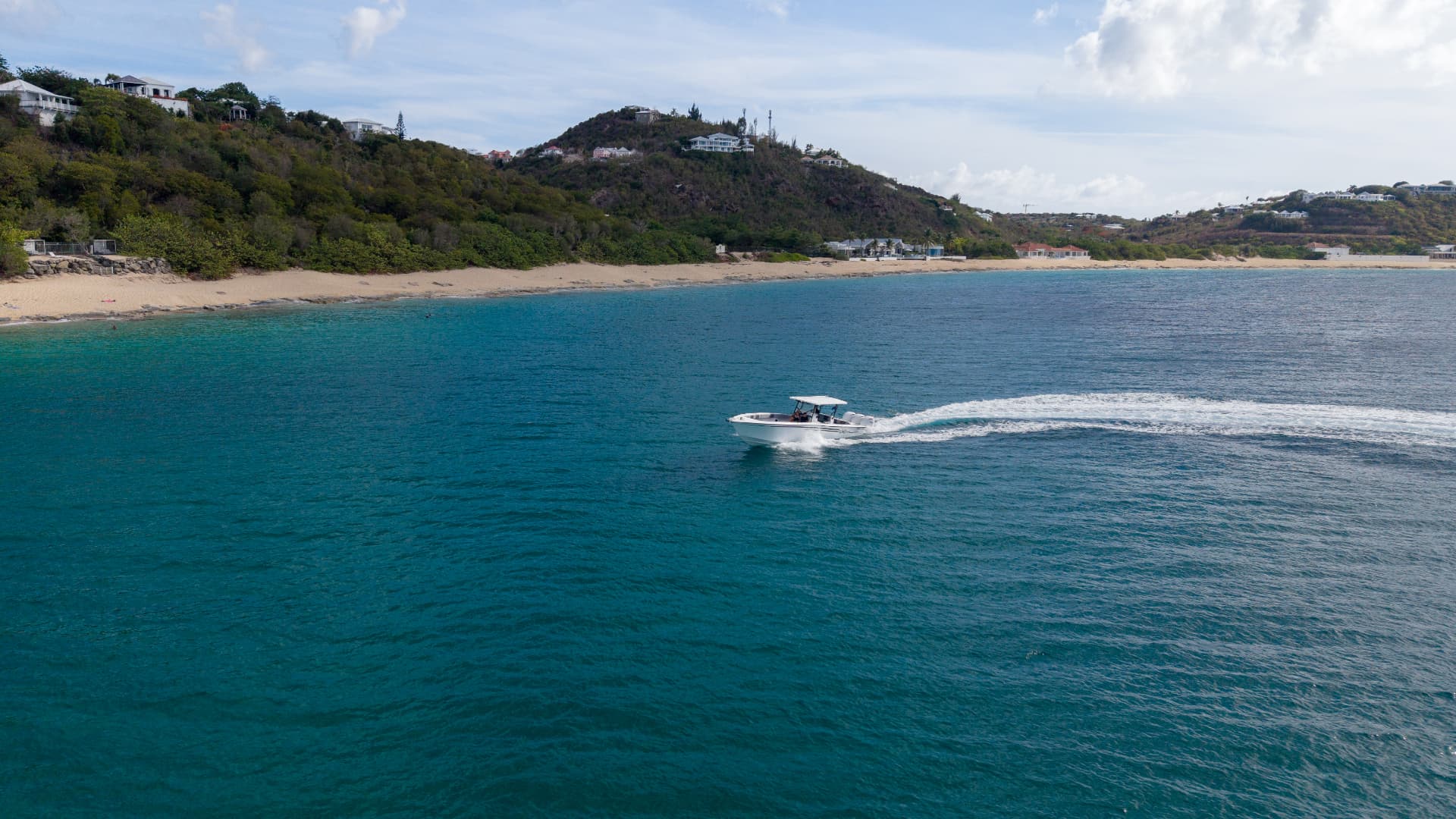 Cruising along the island coastline